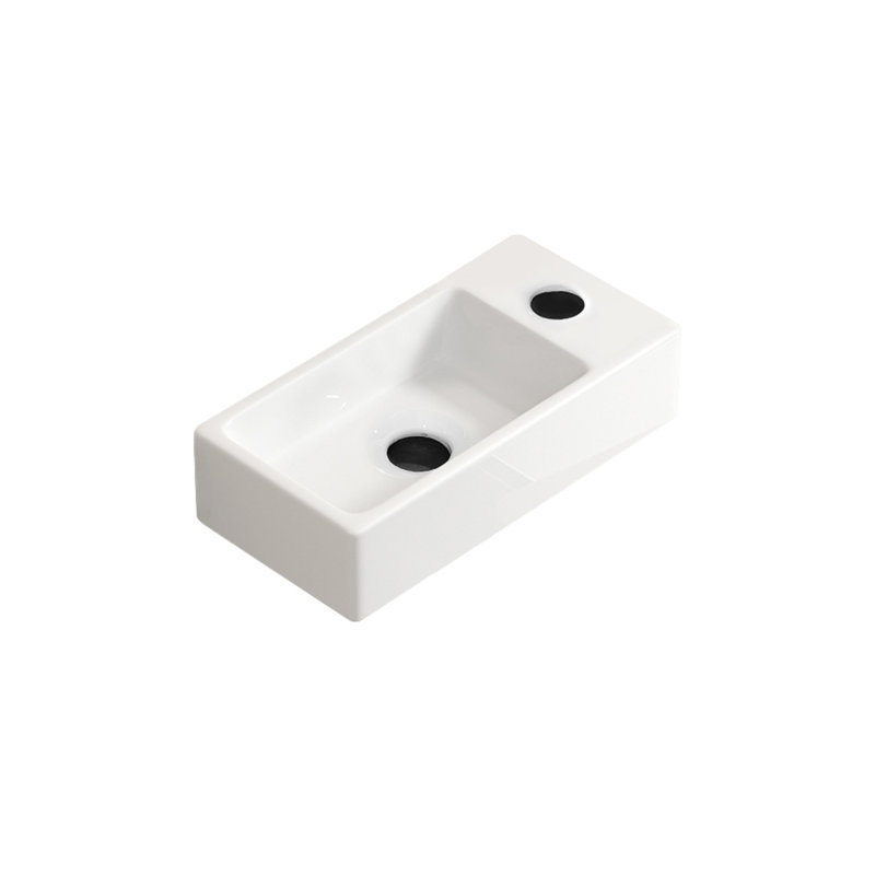 Lavabo mural / vasque rectangulaire en céramique 14,17 po x 7,09 po pour petite salle de bain 