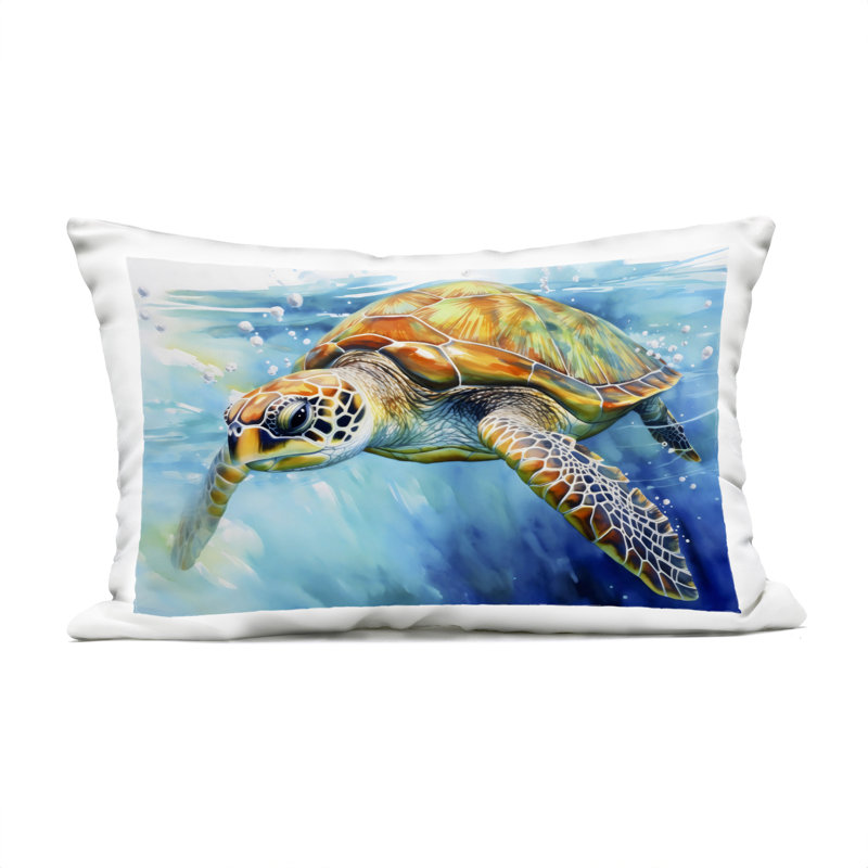 Coussin extérieur Graceful Swimmer Tortoise, imprimé par LSR Creative Studio