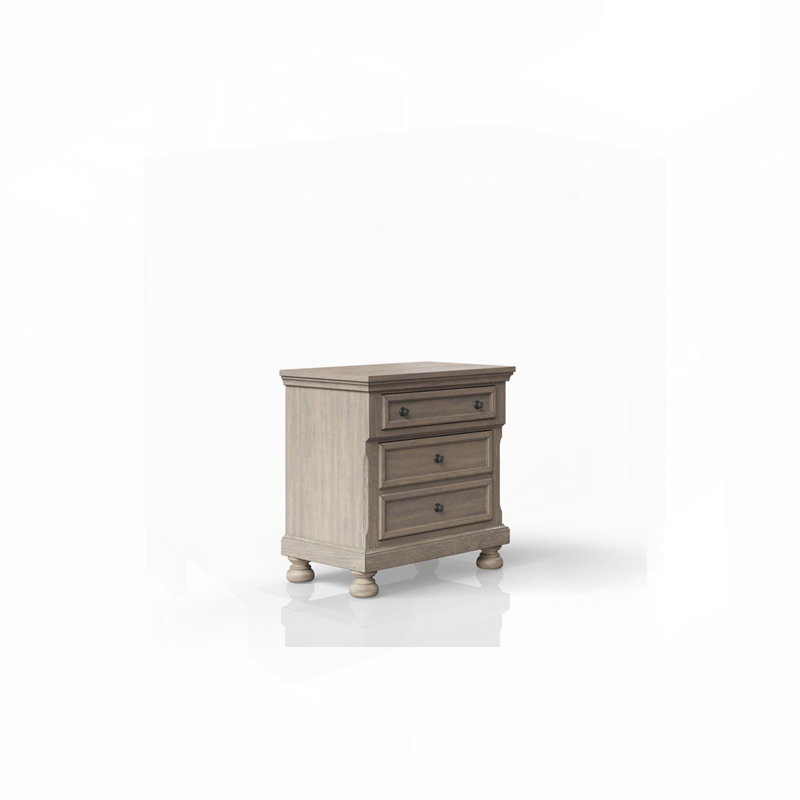 Table de chevet cerise foncée, Gris antique