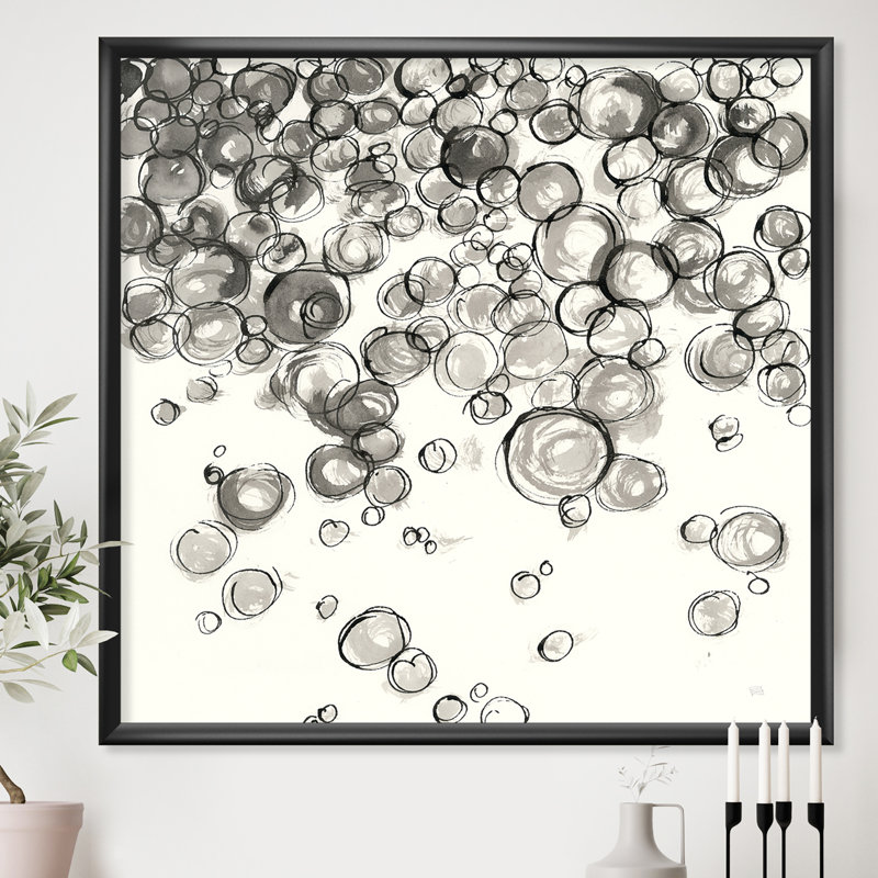 « simple bubbles iv »-cadre photo imprimé sur toile, Cadre noir, H 16 po x l 16 po x P 1 po