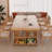 Burlywood Rectangular Solid Wood desk-216964412