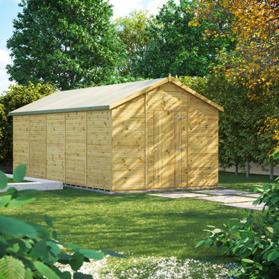 Powersheds 20 x 10ft Premium Pressure Treated Timber Windowless Apex Garden Shed