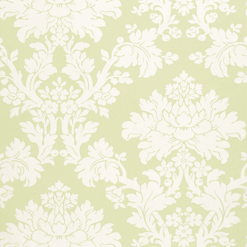 Tierni Damask Wallpaper, Celery