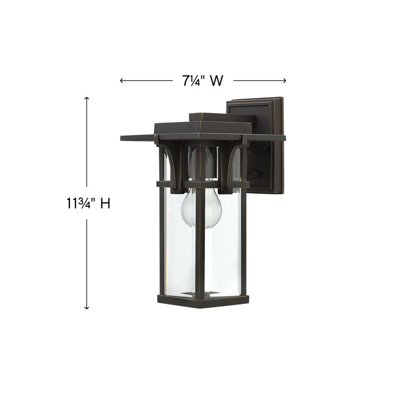 Kajale 1-Light Outdoor Wall Lantern, 11.75" H x 7.25" W x 8" D
