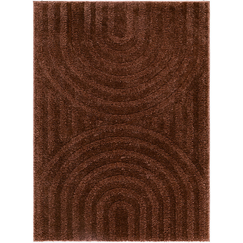 Rodos-Modern Soft Plush Pile Living Bedroom Rug, Rust, Rectangle 200 x 275cm