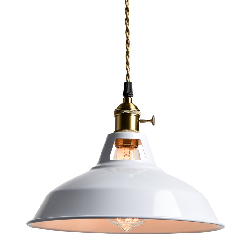 Luminaire suspendu moderne avec abat-jour de grange, Blanc