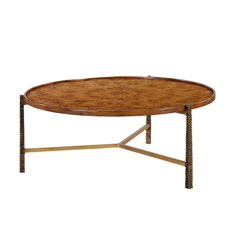 Reston Coffee Table - Large, Gold, Rustic Burl, Large