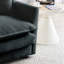 Salon 3, style Mid-Century moderne, revêtement en chenille grise, structure en bois massif, rembourrage en éponge, look moderne et confortable, base, siège haut