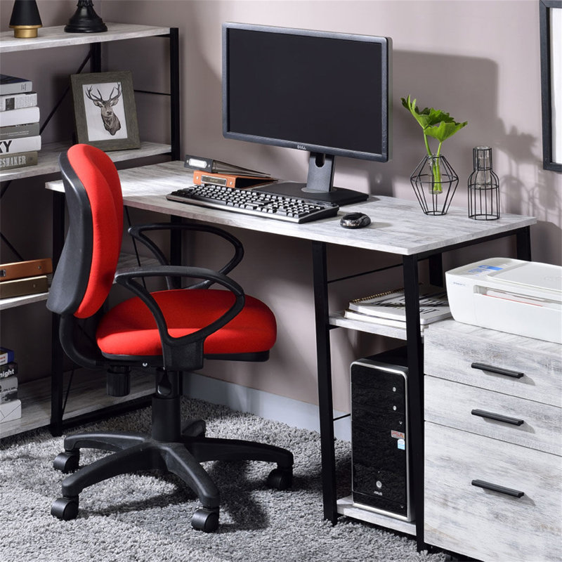 Bureau d'écriture rectangulaire à 2 tablettes, Gris, H 27,95 po x l 46,95 po x P 19,02 po