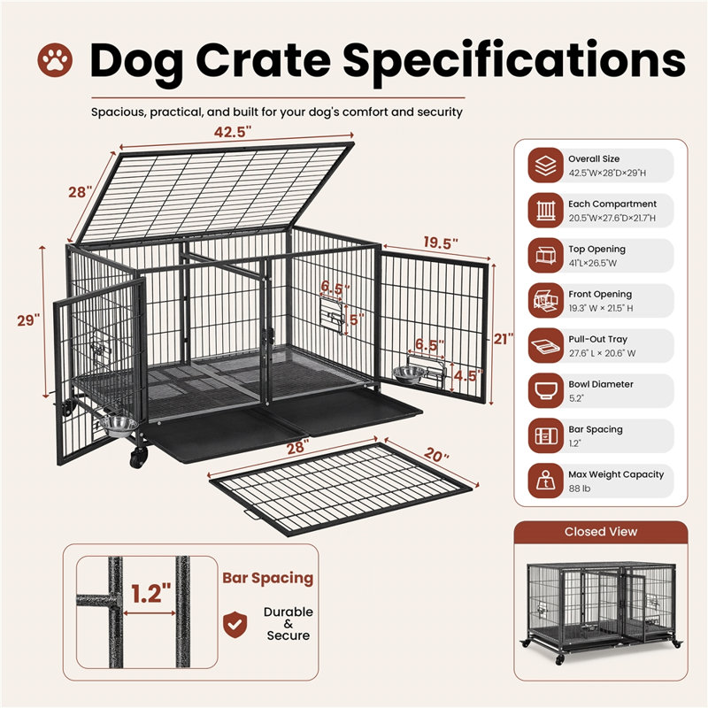Danimir Metal Dog Crate
