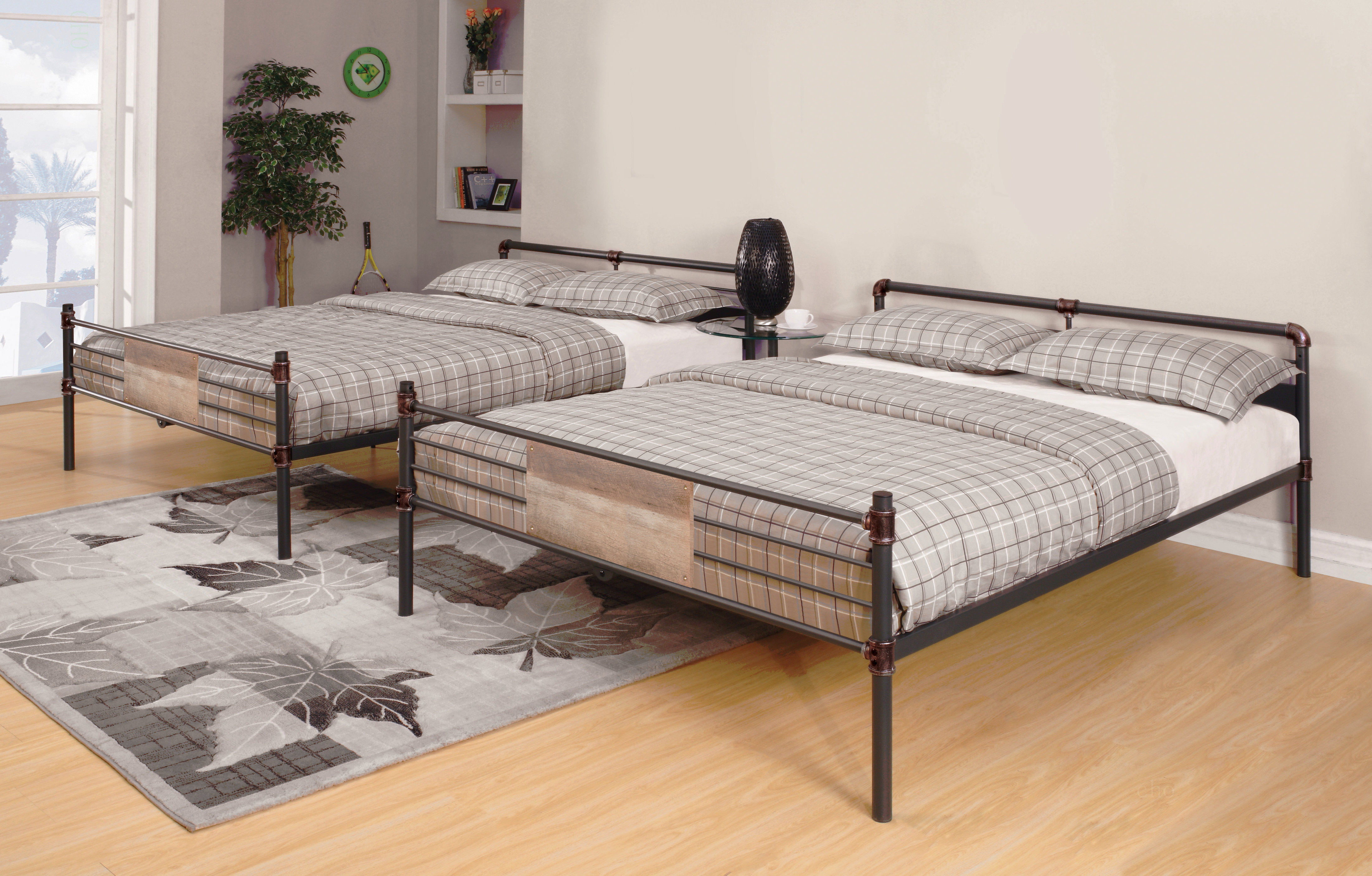 Mason & Marbles Hand-Brushed Finish Double Queen Bunk Bed | Wayfair