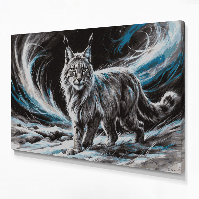 «Big Cats Nordic Lynx», art mural sur toile brune, H 20 po x l 24 po
