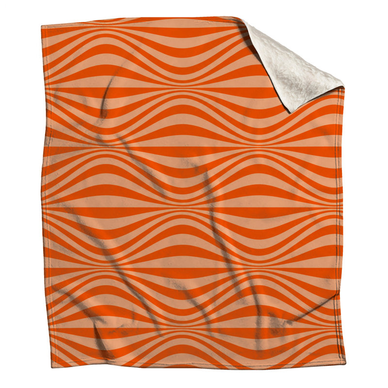 Couvertures orange à lignes ondulées, L 50 po x H 60 po
