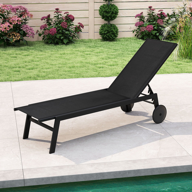 190cm Long Single Chaise, 1, Black