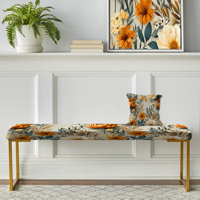 Banc rembourré or