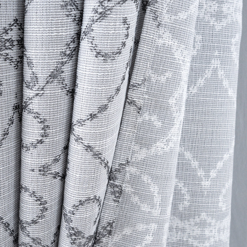 Panneau de rideau en jacquard tissé Woodbridge, Argent argent
