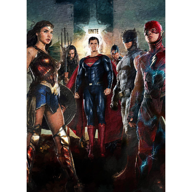 DC Collage 1 DC Heroes and Villians Collection - Art Prints, 60cm H x 40cm W x 0.11cm D, Metal