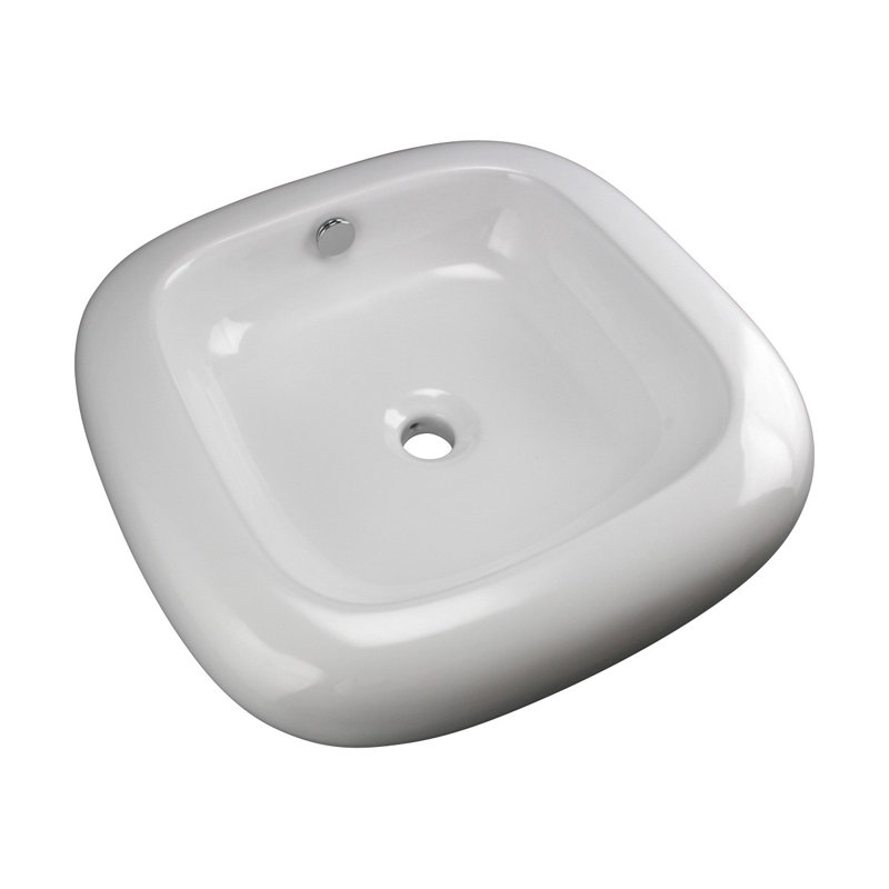 Capri 21" White Ceramic Countertop Vessel Sink with Reno-Gloss Finish