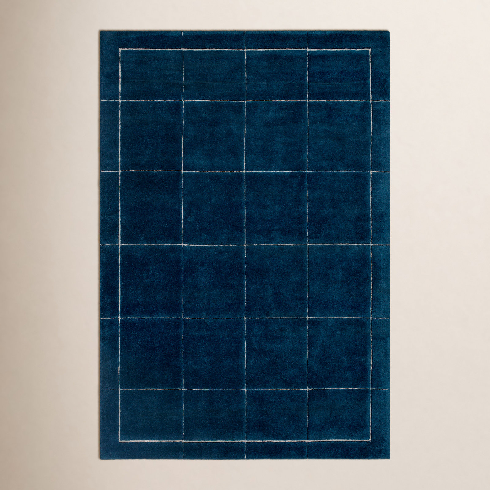 Mallory Hand-Tufted Marine Blue Geometric Rug, Rectangle 5' x 8'