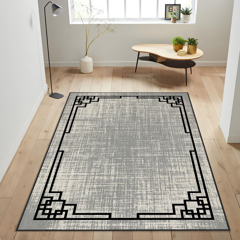 High-Quality Woven Carpet, 5.2 x 7.5 Feet, 100% Polyester, 740 g/m² | Non-Slip Felt Dot Underside, 0.16 in Pile Height | Machine Washable (30°C), Easy to Clean | Stylish Digital Print, Perfect for Living Room & Bedroom