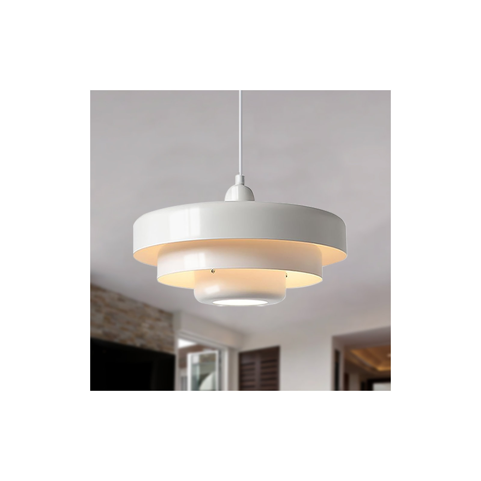 Epone 0 Light Iron Pendant, White