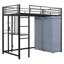 Lit mezzanine simple en métal avec bureau, tablettes, prise de courant, lumière DEL et garde-robe-1654764676