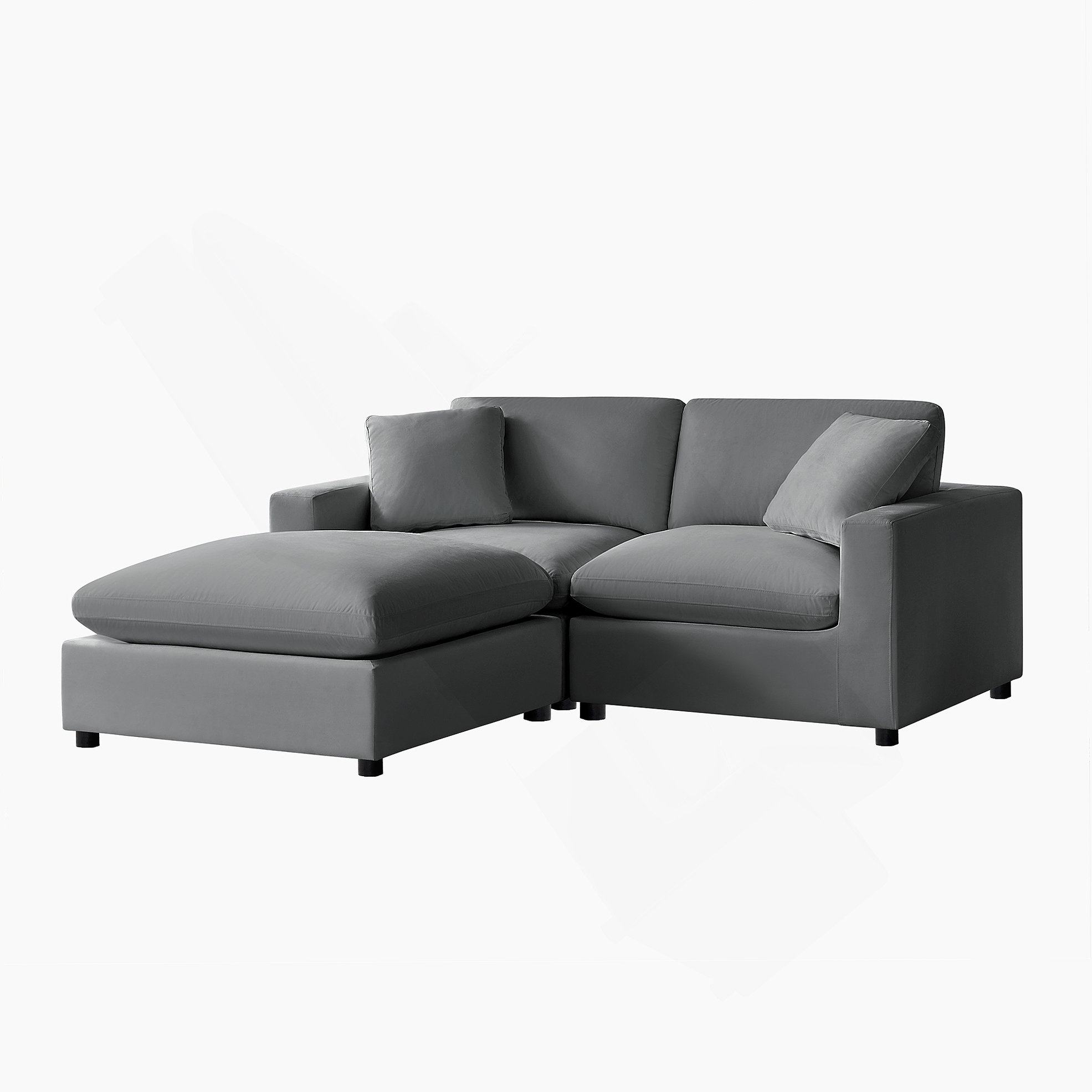Latitude Run® Modular 3-Piece Chofa - Charcoal | Wayfair