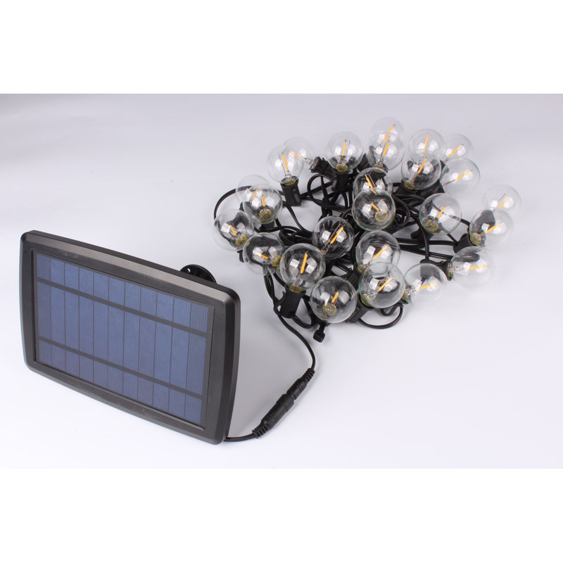 25Ft 25 + 2 LED G40 Outdoor Super Solar Power Patio String Lights
