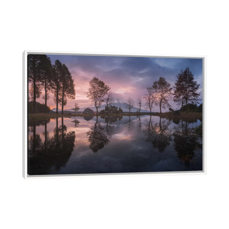 Mount Fuji-San, Japan by Daniel Kordan - Print on Canvas, 66.04 cm H x 45.72 cm W, White Framed