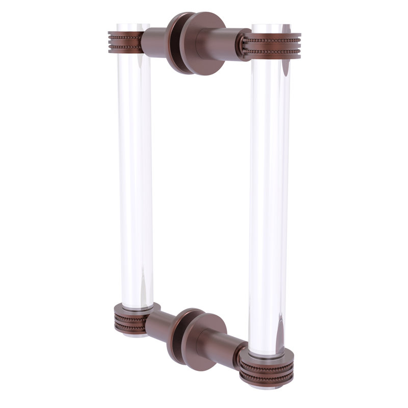 Poignée de porte de douche dos à dos Margolis, Cuivre antique, H 9 po x l 1,7 po x P 7 po