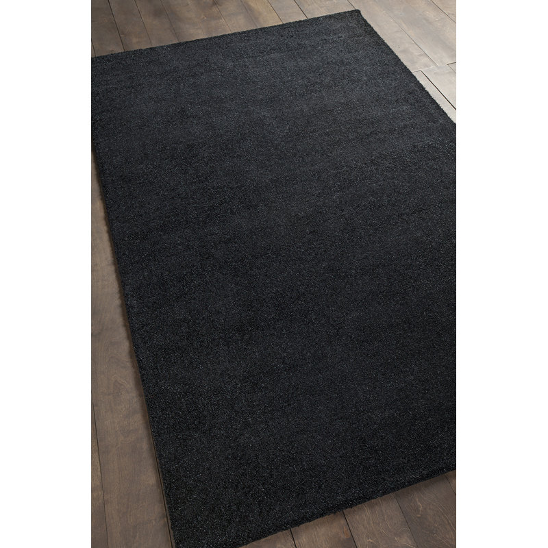 Tapis noir en laine tissé à la main Kairi Authentic, 5 pi x 7 pi 6 po
