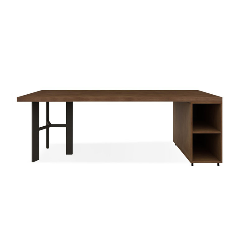 Bureau de direction rectangulaire en bois massif brun noisette, H 29,53 po x l 62,99 po x P 23,62 po