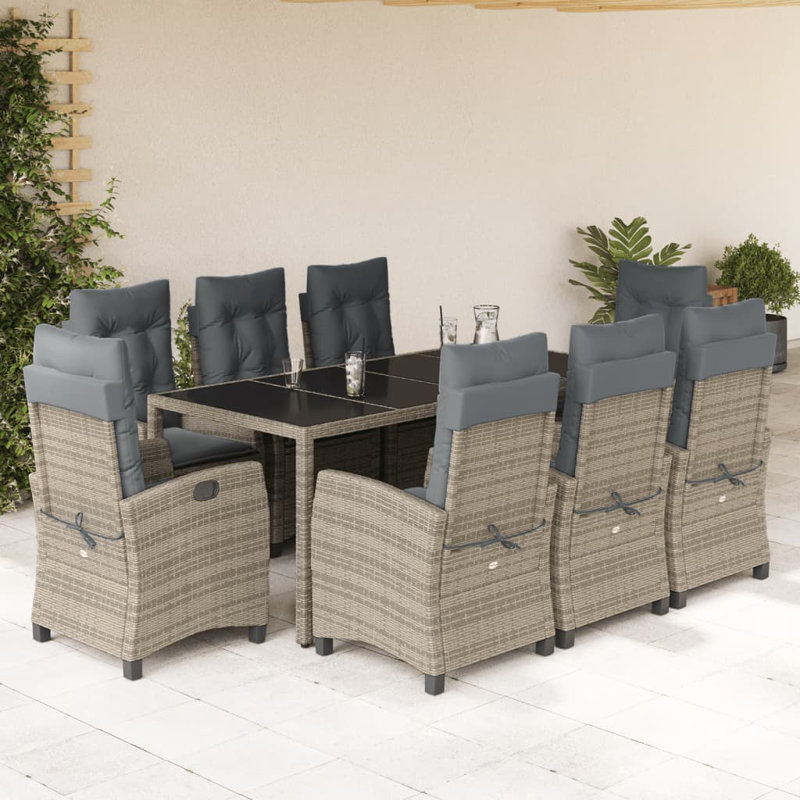  Garden Dining Set Grey