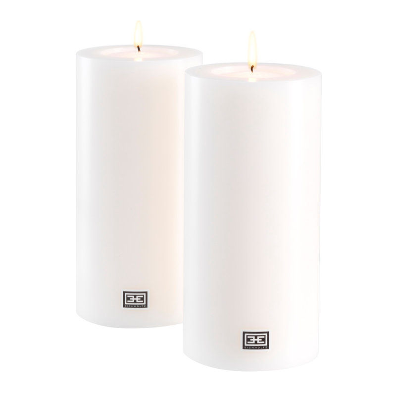 Bougie pilier artificielle non parfumée, H 8,27 po x l 3,94 po x P 3,94 po, 2