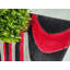 Tapis à poils longs rouge et noir-249637586