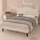 Alair Platform Bed Frame With Adjustable Sheepskin Fabric Headboard