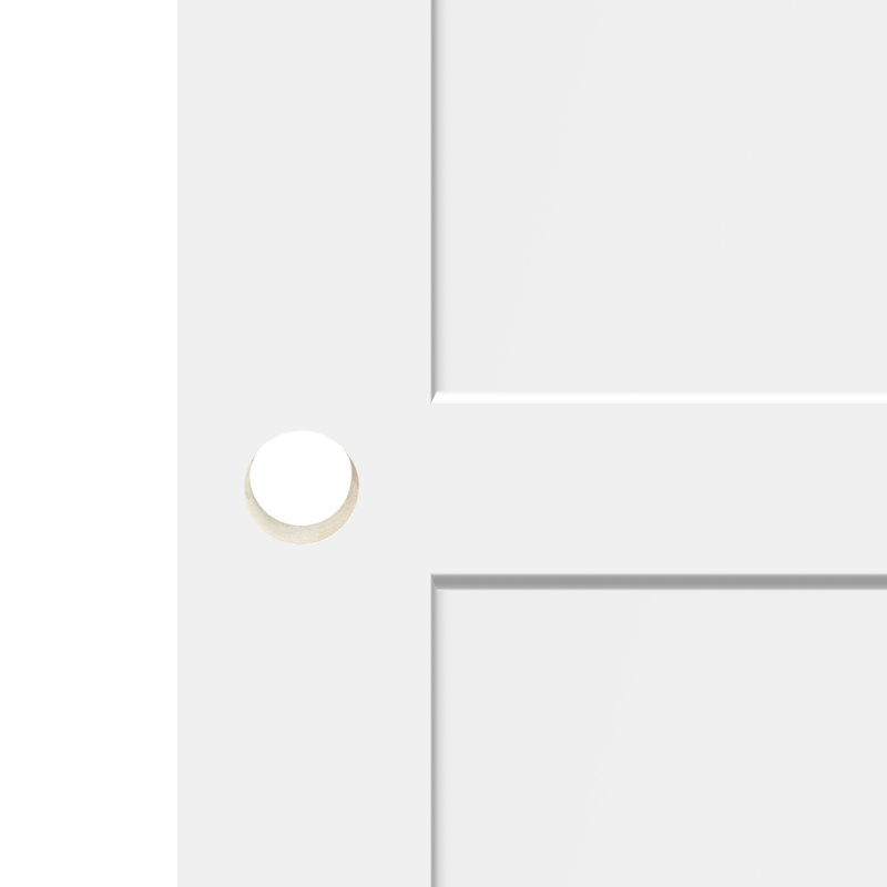 (Avec trou de serrure de porte) Porte standard en bois massif apprêté à 5 panneaux, 32 po x 80 po, Gauche