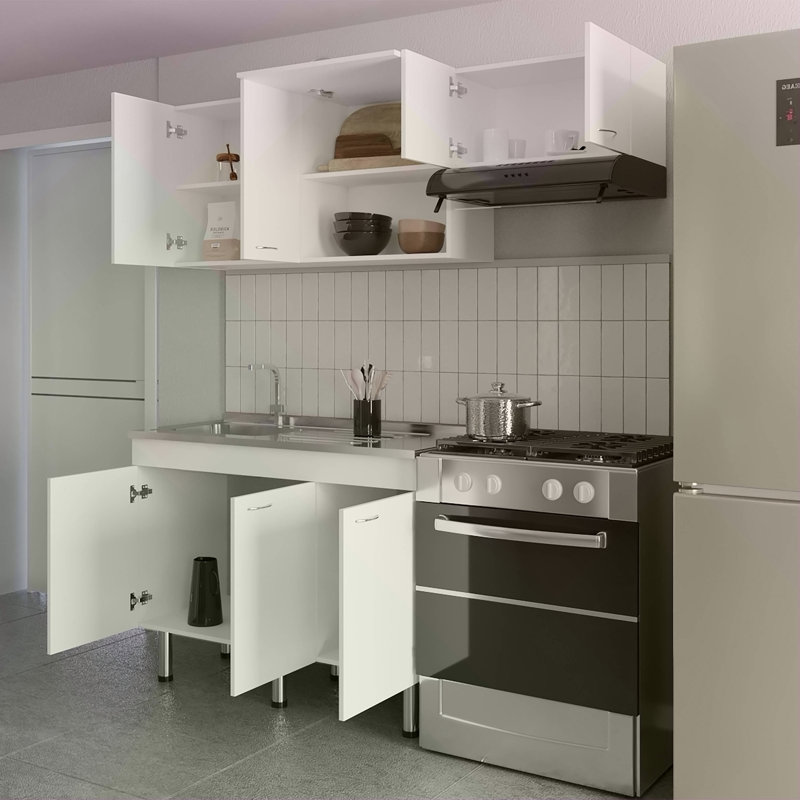 Ensemble de cuisine modulaire blanc Kronos - Solution complète avec rangement