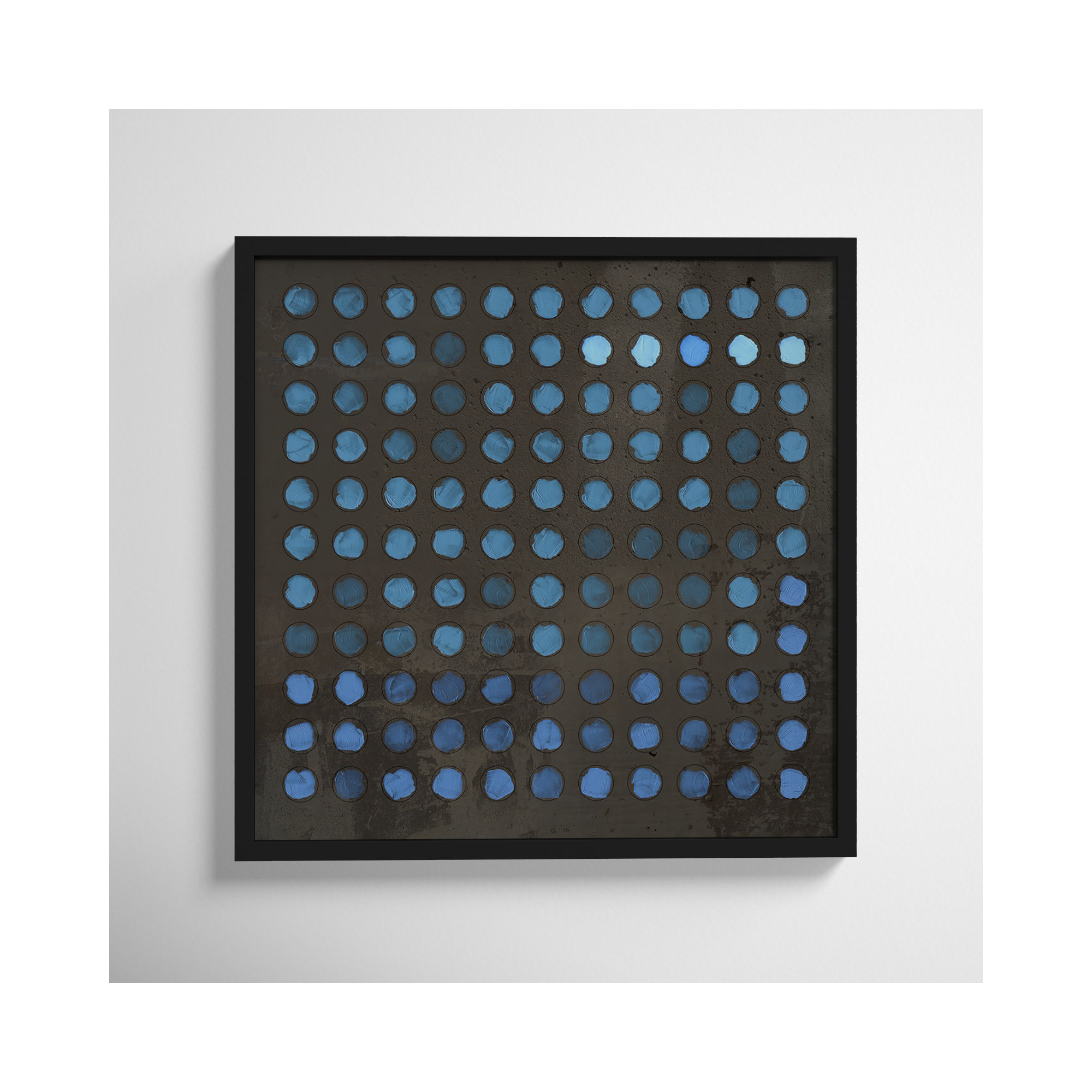 Squared Circles 5 by Jacques Pilon, 24" H x 24" W x 1.25" D, Black