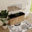  Quarnar 60" Double Sink Freestanding Bathroom Vanity,Floor Standing Vanity with 4 Doors and Black Resin Top-1331809357