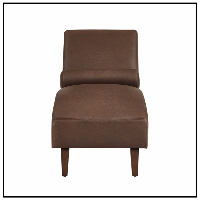Chaise longue rembourrée avec coussin, Brun
