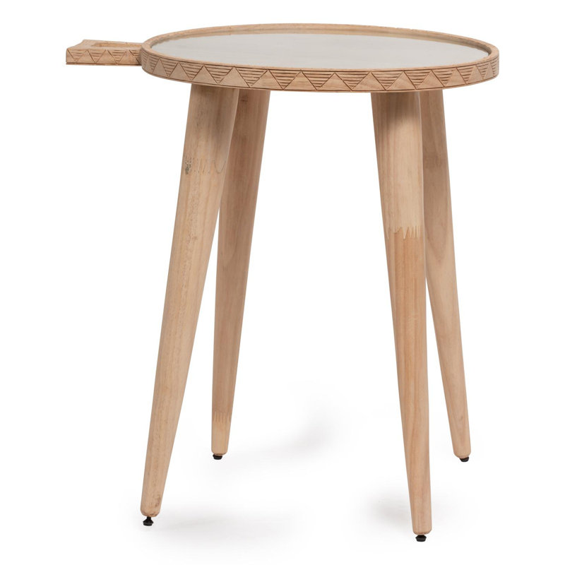 Ethiopian Coffee Tray Table, 21.5" H x 16.5" W x 16.5" D