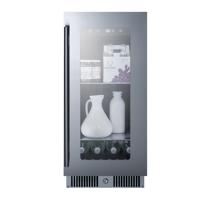 Summit Appliance 14.88'' W Convertible 112 Cans (12 oz.) 2.8 Cubic Feet Beverage Cooler with Glass Door, Right