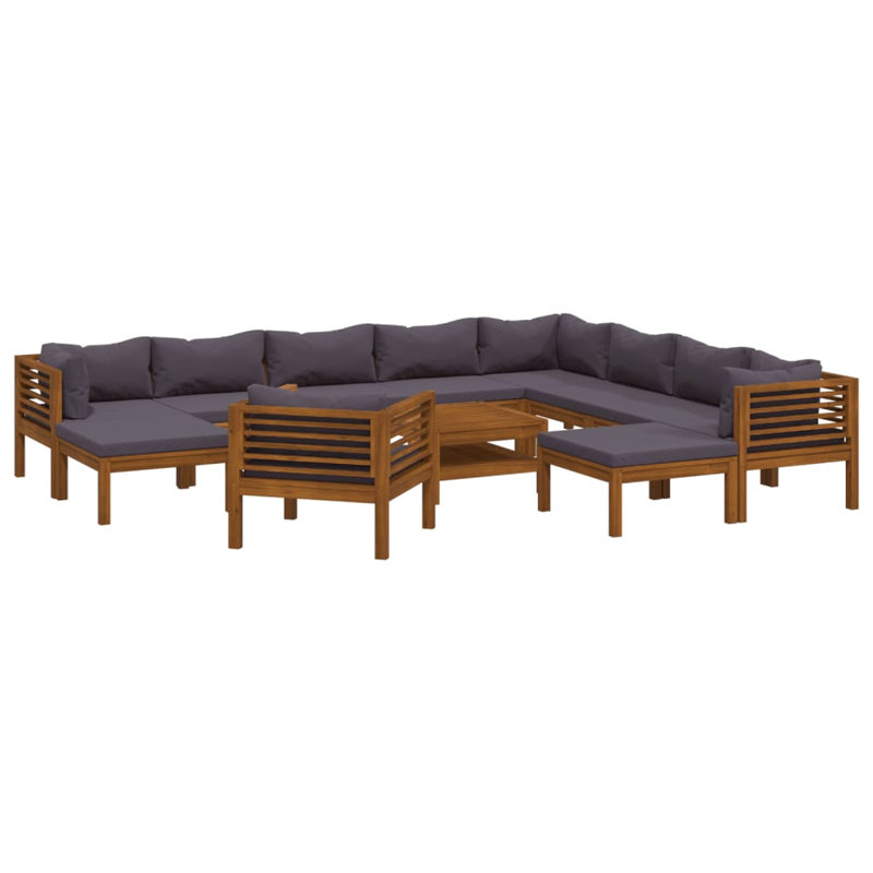Ensemble de conversation modulaire 12 pièces Sunilrawat, Gris foncé