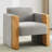 Barraclough Modern Upholstered Wide Rattan Accent Armchair-1242545403