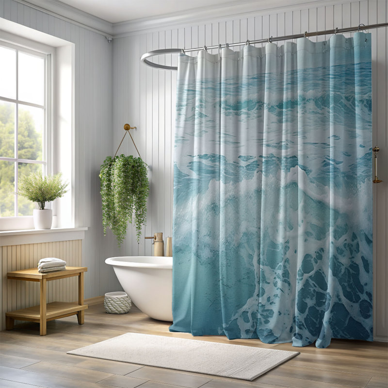 Roussel Abstract Shower Curtain, 74"H x 71"W
