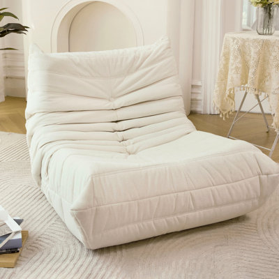 Fauteuil à billes sans assemblage requis pour adultes - Trois tissus, conception ergonomique, 35,21 po Profondeur de la housse imperméable et huileuse pour la maison en mousse, largeur 40,39 po