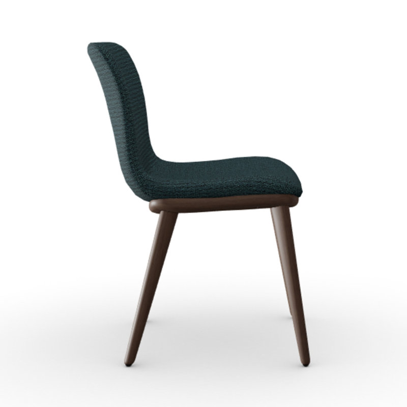 Annie Upholstered Dining Chair with Wooden Legs, Sand, Smoke