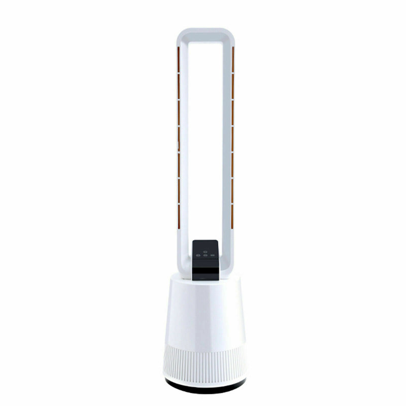 Ventilateur tour simple Deluxe 38 pouces, minuterie 3 vitesses et 15 heures, ventilateur sans lame à 45 oscillations, avec télécommande, ventilateur de circulation d'air pour la pièce, blanc