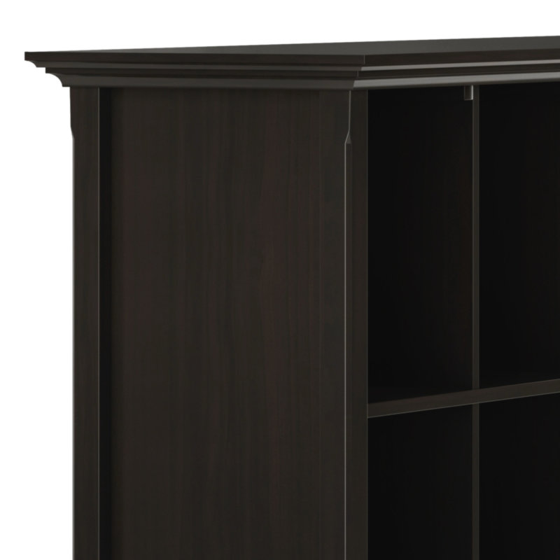 Hickory Brown 57" Solid Wood 12-Cube Storage Bookcase